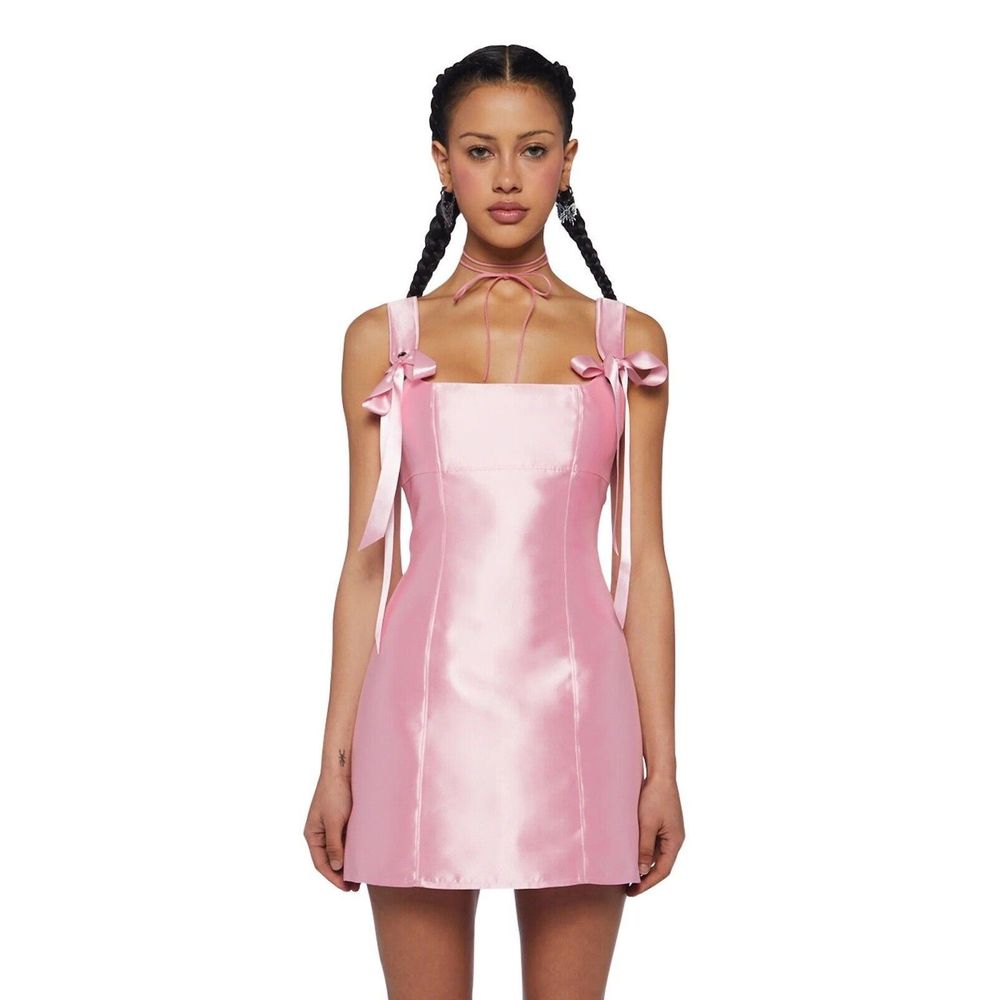 Dolls Kill Current Mood Pixie Stardust Pink Mini Dress Babydoll Cosplay Sz XL - Picture 2 of 7